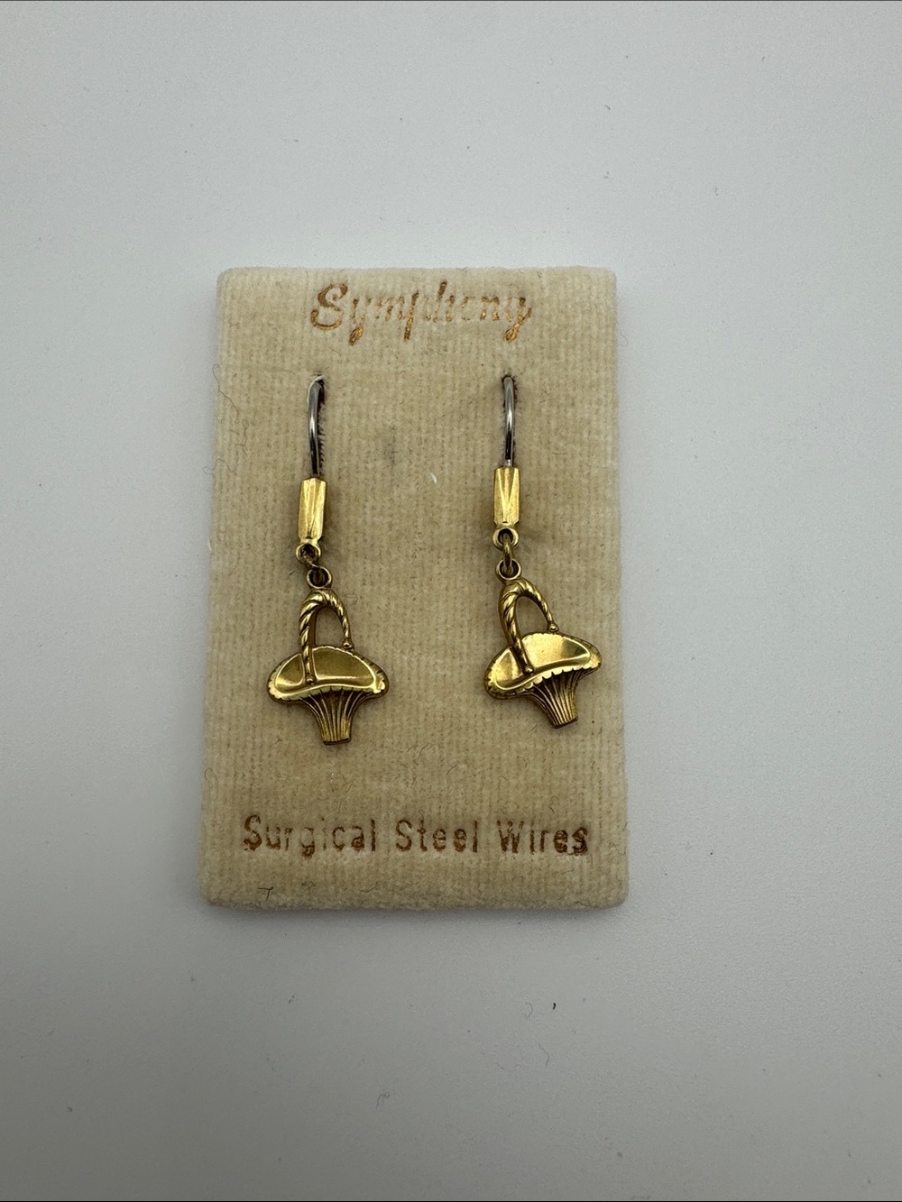 Symphony Gold Basket Drop Earrings with Silver Wires